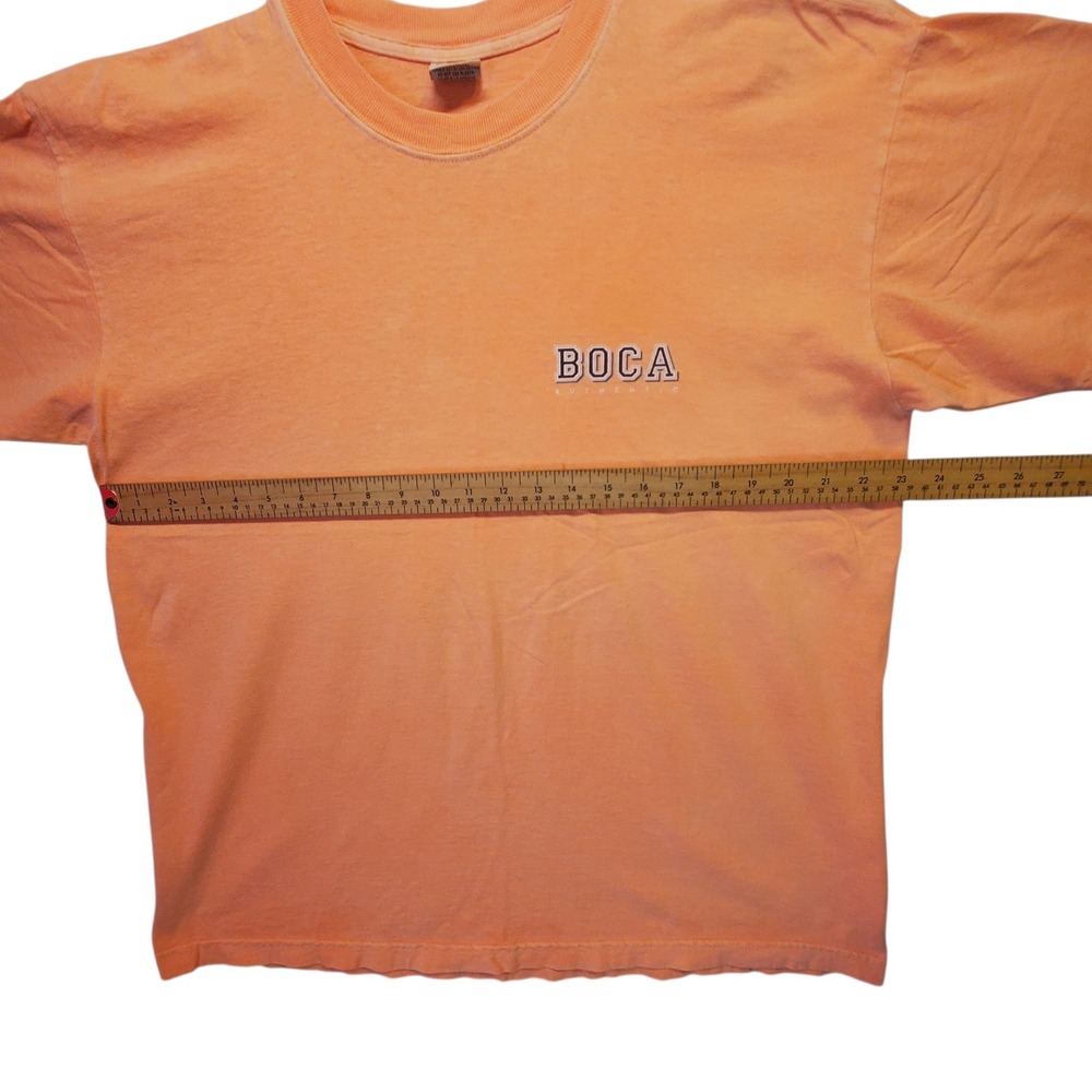 Vintage Boca Authentic Graphic T-Shirt Mens XXL Orange Faded VTG Spellout Tee - Picture 5 of 7